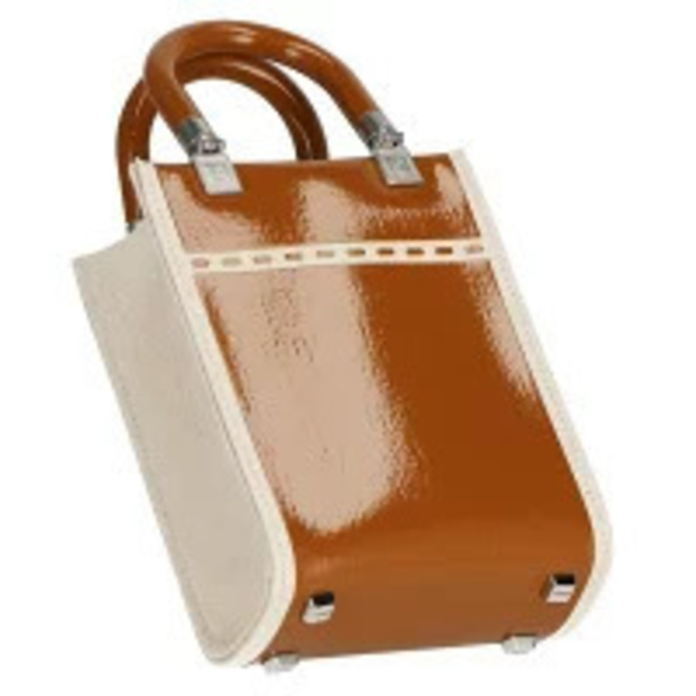 Fendi Sunshine Tote Bag camel brown white